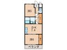 グレイス甲子園 2DKの間取り
