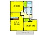 リビングタウン狭山池Ｄ棟 2LDKの間取り