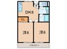 カ－サ瑞苑 2DKの間取り