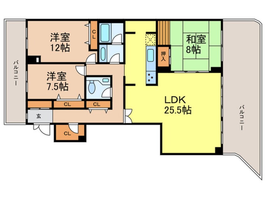 間取図 芦屋ﾛｲﾔﾙﾎｰﾑｽﾞ