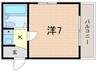 サンパレス２１甲陽園 1Kの間取り