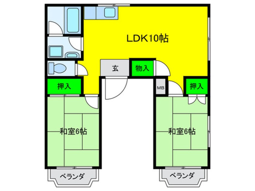 間取図 コ－ポかえで