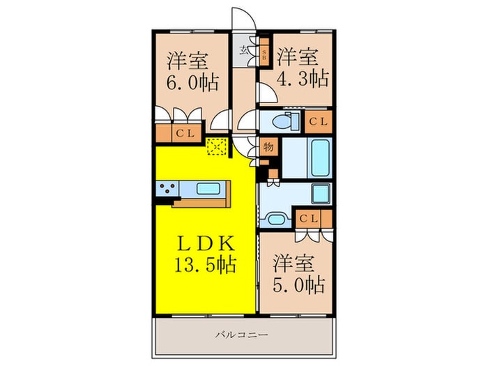 間取り図 ｼﾞｵ高槻ﾐｭｰｽﾞＥＸ（1504）