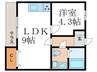 ト－タス森田 1LDKの間取り