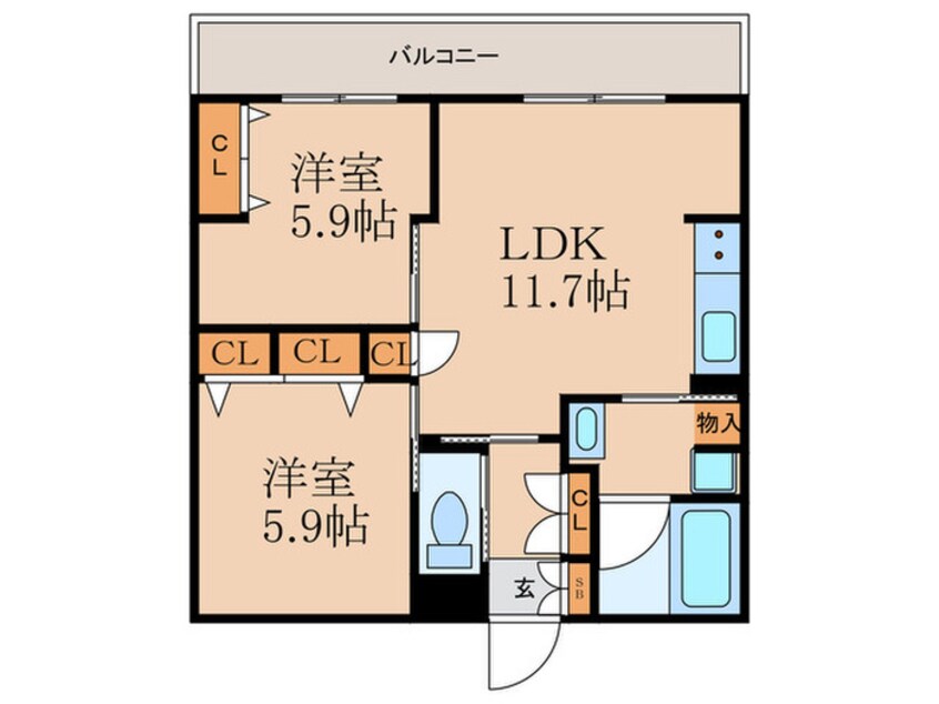 間取図 仮)インサイトルポ山科新十条