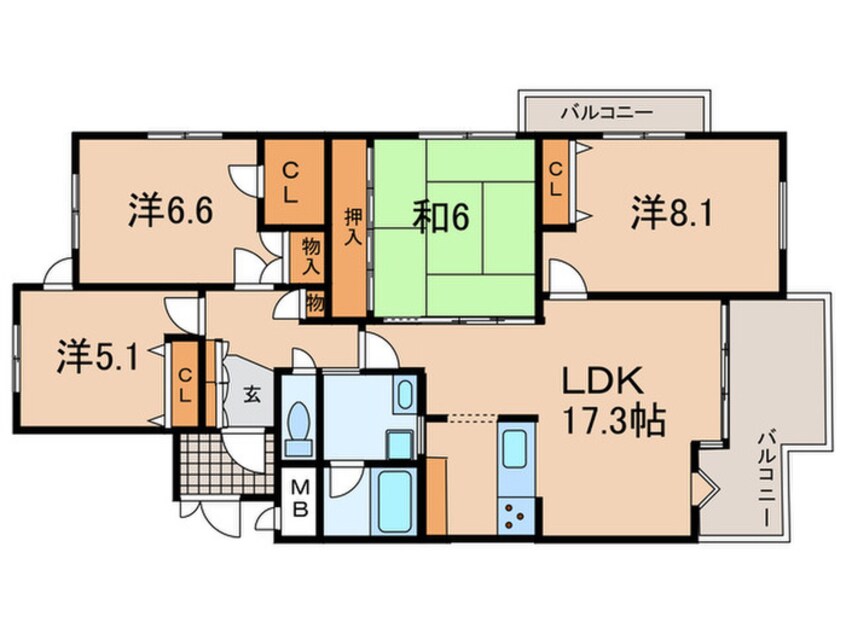 間取図 ハイマート舞子坂(201)