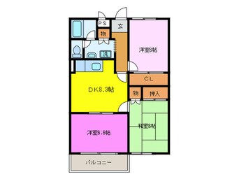 間取図 フィルコ－ト東羽倉崎Ｂ棟