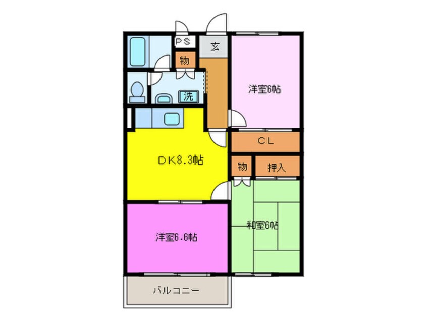 間取図 フィルコ－ト東羽倉崎Ｂ棟