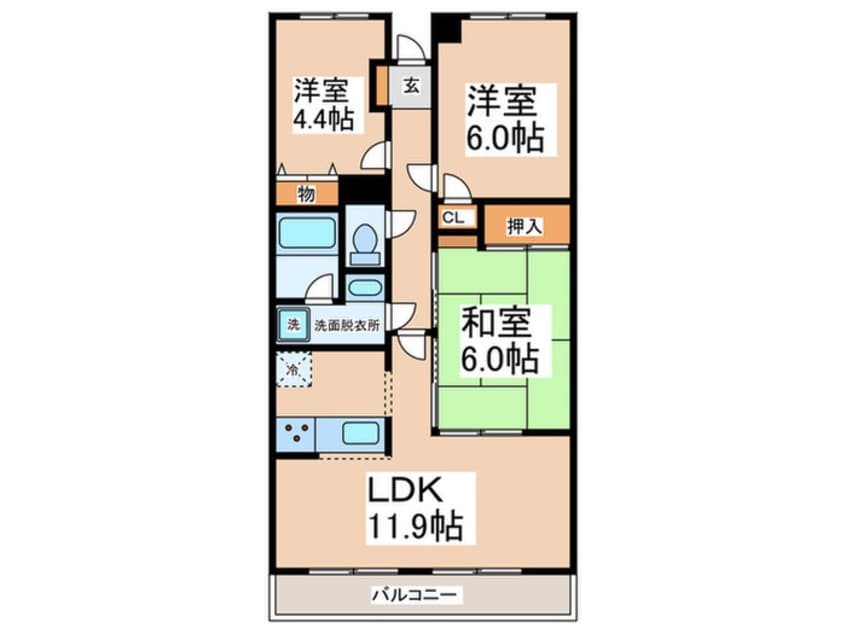 間取図 グランエクセル麻生中