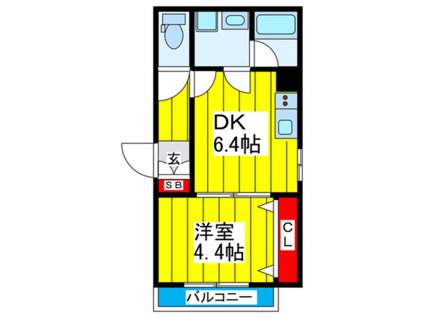 間取図 ｸﾞﾚｰｽｺｰﾄ蒲生