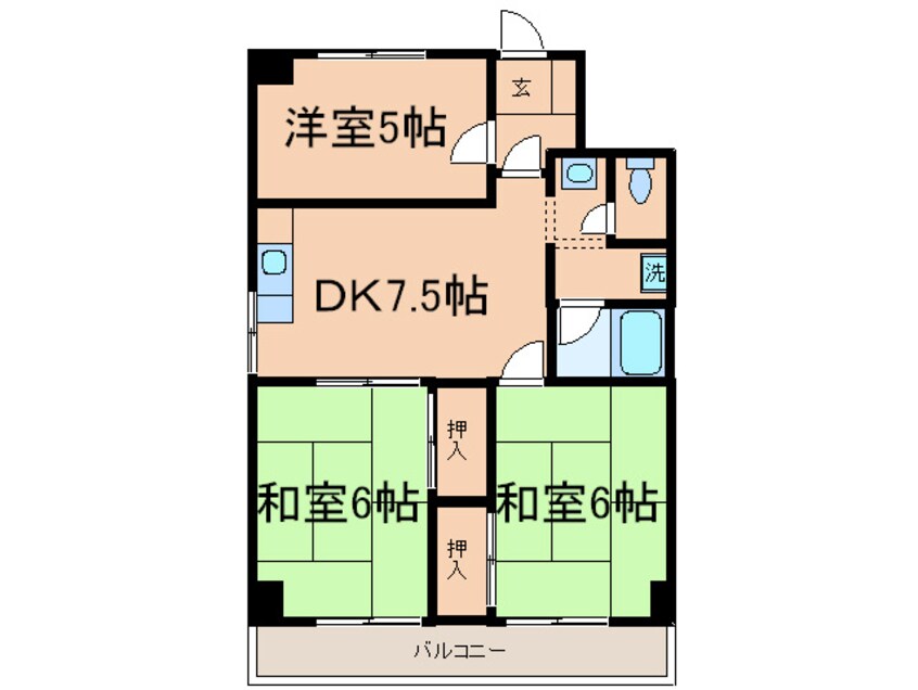 間取図 ユカミハイツ江坂