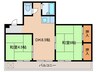 エスポワール板宿 2DKの間取り
