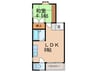 ハ－ベスト烏帽子 1LDKの間取り