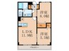 ジョイフル岡本 2LDKの間取り