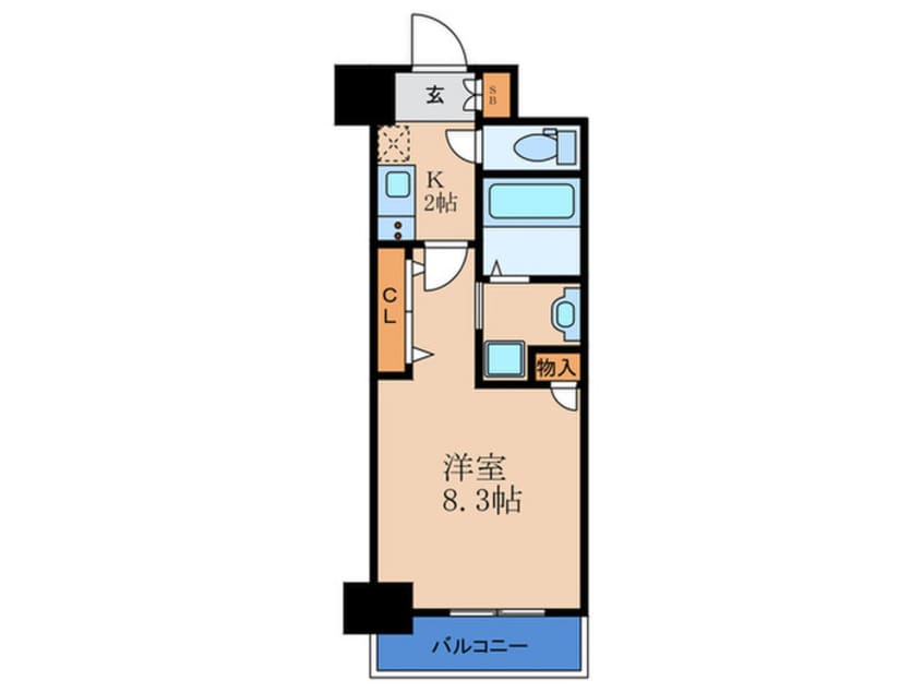 間取図 ｴｽｶｰｻ大阪ＷＥＳＴ(805)