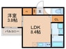 Clair 1LDKの間取り