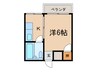 パ－プルハイツ 1Kの間取り