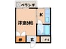 パ－プルハイツ 1Kの間取り