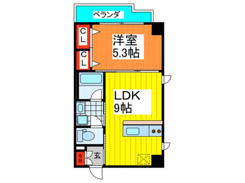 間取図 カ－ザ大倉