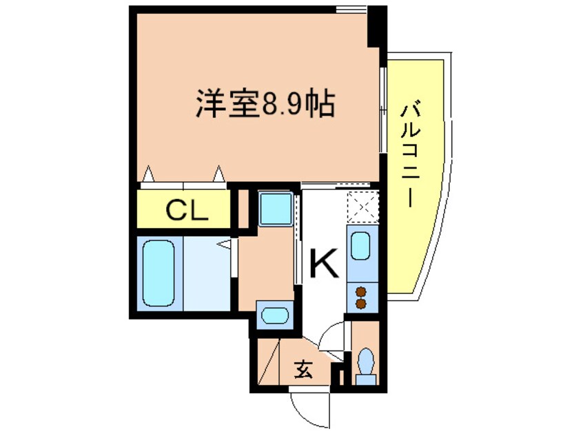 間取図 ｱｸｱﾌﾟﾚｲｽ新神戸駅前（５０１）