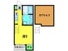 グリ－ンフィ－ルド堺 1Rの間取り