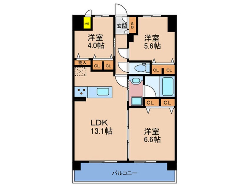 間取図 仮)ｽﾌﾟﾗﾝﾃﾞｨｯﾄﾞ梅田ｸﾞﾗﾝﾉｰｽ