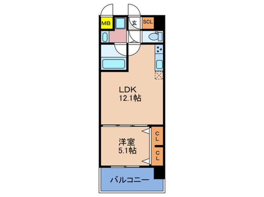 間取図 仮)ｽﾌﾟﾗﾝﾃﾞｨｯﾄﾞ梅田ｸﾞﾗﾝﾉｰｽ