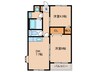 ＣＯＭＦＯＲＴＴ２ 2DKの間取り
