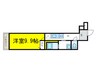 フジパレス放出Ⅱ番館 1Kの間取り