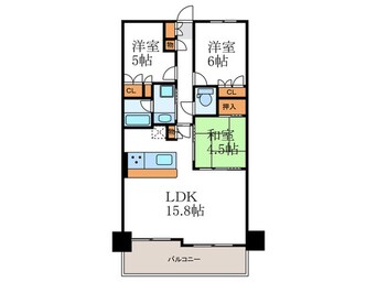 間取図 ｼﾞ･ｱｰﾊﾞﾈｯｸｽ京都二条（３１２）