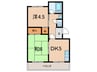 霞ケ丘関西マンション 2DKの間取り