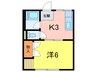 山川ハイツ 1Kの間取り