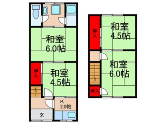 間取図 西岩田4丁目連棟貸家