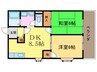 ウエストヒル PartⅡ 2DKの間取り