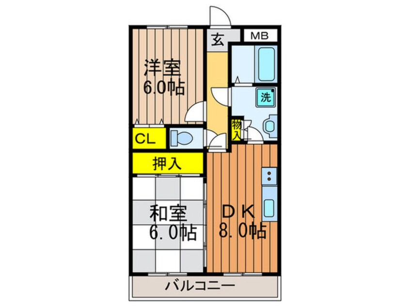 間取図 ﾒﾛﾃﾞｨ-ﾊｲﾑ枚方牧野公園(216)