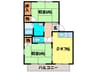 ハイツ菅原Ｃ棟 2DKの間取り