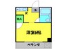 コスモ深井 1Kの間取り