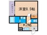 フジパレス中加賀屋Ⅲ番館 1Kの間取り