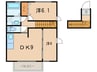 アウグ－リオカーサ 2DKの間取り