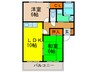 パ－クハイム利倉 2LDKの間取り