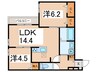 エスポワール加美正覚寺 2LDKの間取り