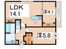 エスポワール加美正覚寺 2LDKの間取り