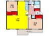 箕面粟生第二住宅第41号棟(404) 2LDKの間取り