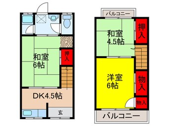 間取図 喜連６丁目貸家