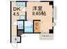 ユーコート武庫川 1DKの間取り