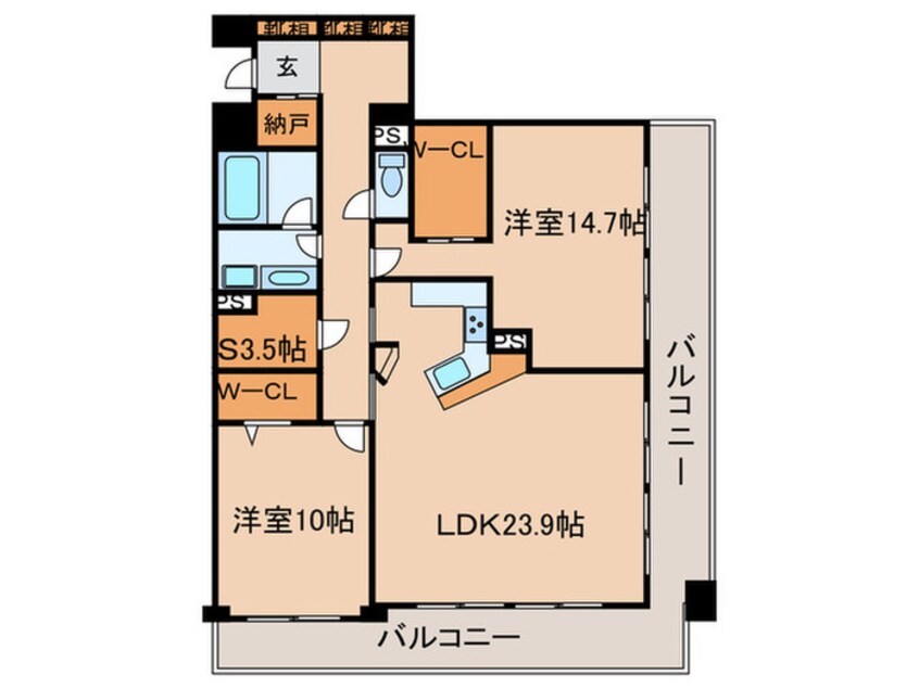 間取図 夙川パークマンション（４０４）