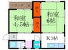 ハイツ中村 2Kの間取り