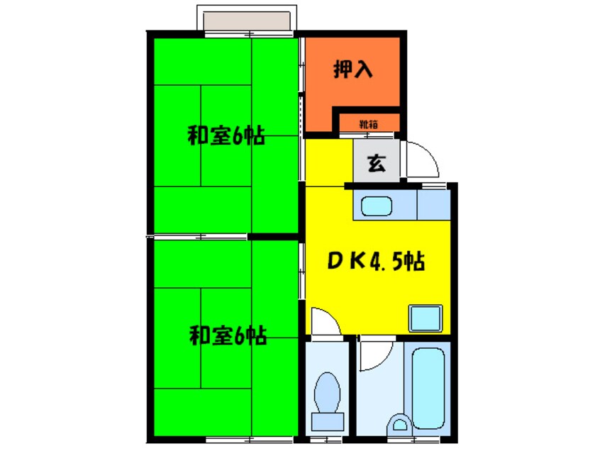 間取図 箕面ハニ－ハイツ