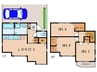 西岡本三丁目貸家Ｂ棟 3LDKの間取り