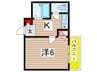 コウヨウ井口堂 1Kの間取り